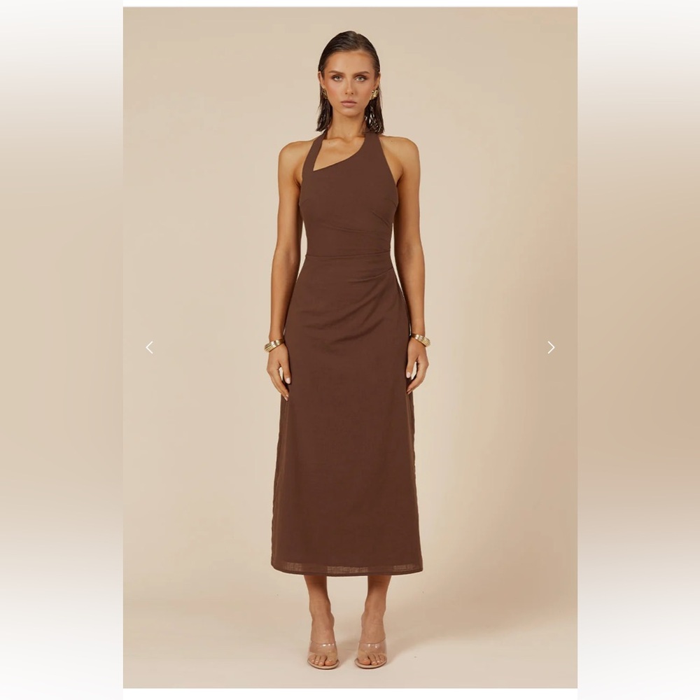 SAPHIRA LONG MIDI DRESS - ESPRESSO Size M
